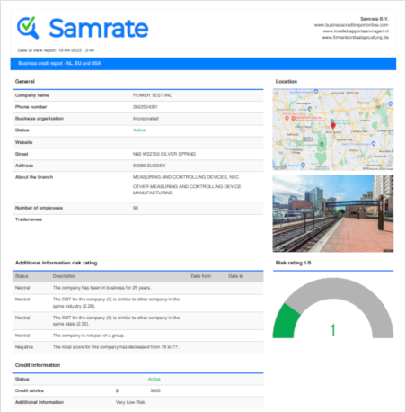 Business credit report United States